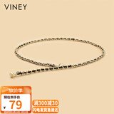 viney牛皮女士皮带时尚腰带装饰链条腰链外搭西装收腰裤带裤带生日礼物