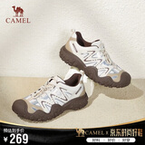 骆驼（CAMEL）经典丑萌鞋女时尚撞色户外休闲鞋 L24S469647A 米/银/咖 37