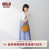 MUJI 纸编托特包 挎包女包 包包轻便手提包编织包通勤 浅棕色 小 底部直径18*高18cm 6S