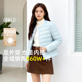 雪中飞女式轻暖排骨羽绒服26款时尚舒适休闲通勤百搭保暖运动羽绒内恤 海盐奶盖蓝|5C20 S 160/84A