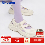 斐乐海螺鞋丨FILA潮牌玛丽珍运动凉鞋夏季透气魔术贴休闲女鞋 古白色/燕麦色-AO 38