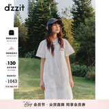 DZZIT地素连衣裙夏季娃娃领花边白色短袖裙子女3J2O4391B 白色 XS
