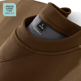 JEANSWEST LIFE真维斯加绒卫衣男秋冬季加厚保暖外套三角设计重磅灰色圆领上衣C