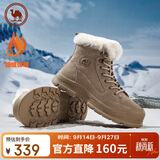 骆驼牌 雪地靴登山防寒保暖加绒工装情侣懒人毛毛鞋P14W307607沙色42