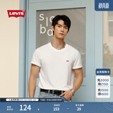 Levi's李维斯情侣同款美式复古简约休闲时尚宽松LOGO印花短袖T恤 白色 002U3-0000 S