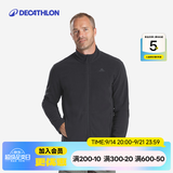 迪卡侬（DECATHLON）保暖户外抓绒衣外套男女运动宽松秋摇粒绒外套冲锋衣内胆 男款-全拉链-黑色 M