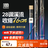 神鲨3.6米短节鱼竿手竿溪锋月溪流竿超轻超硬28调钓鱼杆野钓渔具