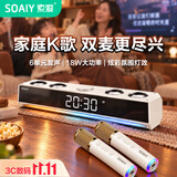 索爱（soaiy）电脑音响SH18蓝牙长条K歌音箱家用桌面低音炮双麦多媒体台式机电竞PS5音乐迷你小钢炮双麦版白