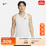 耐克男子速干训练专业跑步背心透气反光NIKE AEROSWIFT FN4232 121山峰白/黑 S