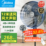 美的（Midea）工业电风扇立式大风扇强力落地扇办公室客厅交流定频遥控风扇大功率20吋大头扇车间商用FS45-23DR