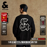 杰克·琼斯（JACK&JONES）男装秋冬宽松舒适潮流新款休闲字母图案装饰套头毛衣针织衫男 E40 黑色 S 170