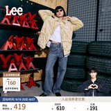 Lee【张凌赫代言】中蓝色水洗428懒懒裤高腰女显瘦宽腿牛仔裤潮流 中蓝色 28