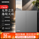 西门子（SIEMENS）开关面板 10AX二开单控 哑光暗装开关 蕴逸深灰银5TA4321-3NC02