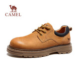 骆驼（CAMEL）经典复古厚底皮革低帮英伦休闲男士工装鞋 G15A076064 驼色 41