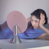 MUID镜子化妆镜LED带灯台式桌面教师节礼物送老师智能高清大圆镜礼盒装