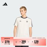 adidas德国队复古足球修身休闲文化短袖T恤男阿迪达斯三叶草   汉玉白   L