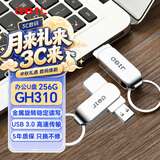 GEIL金邦 256GB USB3.0 U盘 读速100MB/s 金属旋转 高速读写 商务办公学习耐用优盘 GH310系列