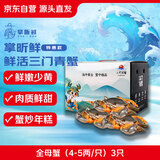 【活蟹】掌昕鲜三门青蟹 全母蟹（4-5两/只）3只 生鲜活螃蟹送礼品盒非大闸蟹 源头直发