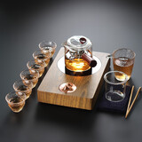 三界 耐高温玻璃茶壶蒸煮茶壶电陶炉茶具茶水分离泡茶壶煮茶器侧把壶 观山电陶炉+玻璃茶具套装2