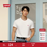 Levi's李维斯情侣同款美式复古简约休闲时尚宽松LOGO印花短袖T恤 白色 002U3-0000 L