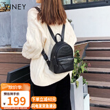 viney牛皮双肩包女时尚休闲轻便运动旅行包背包学生书包生日礼物送女友