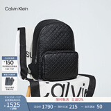 Calvin KleinJeans男士休闲通勤校园风满版ck压印字母拉链大容量双肩包礼物