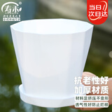寿禾 花盆树脂北欧简约栽花室内多肉绿植盆栽 木里盆小号-白色