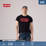 Levi's李维斯情侣美式宽松印花时尚简约舒适潮流纯棉圆领短袖T恤 黑色 002A0-0001 S
