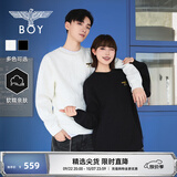 BOY LONDON【秋日极简】春季男女款提花潮牌圆领宽松卫衣N03029 米白色N03029 M 版型偏大建议拍小一码