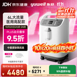 鱼跃6L升医用分子筛制氧机制氧带雾化中重度缺氧助呼吸8F-6W