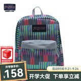JANSPORT杰斯伯双肩背包男女清新森系书包繁花波点旅行包通勤电脑包 T50141Y七彩条纹-无侧袋无隔层