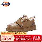 Dickies女士雪地靴舒适休闲平底鞋加绒加厚棉鞋 黄棕 35 