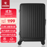 皇冠（CROWN）拉链铝框箱行李箱大容量万向轮侧开旅行箱暑期出游箱5278-28-铁灰