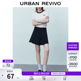 UR2026夏季新款女装休闲简约宽松廓形拉链棉质短裤UYY660043+ 墨蓝 M