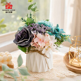 爱已装糖节日礼物仿真花假花中式餐桌塑料花客厅装饰花套装 菊花苞绚丽