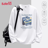 班尼路（Baleno）t恤男长袖春秋季情侣休闲潮流体恤衫宽松纯棉大码圆领打底衫上衣