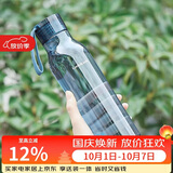 乐扣乐扣（LOCK&LOCK）夏季运动水杯简约塑料杯户外便携水壶男女学生杯子蓝色550ML