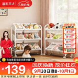 溢彩年华儿童玩具收纳架零食置物架分类整理架小推车6040【送6个收纳筐】
