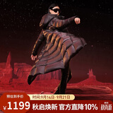 坦博尔鹅绒黑金羽绒服女长款收腰连帽加厚保暖外套TD236890 黑色 160 