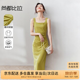 尚都比拉法式高级感连衣裙女秋季赫本风长款气质A字裙抽褶收腰显瘦背带裙