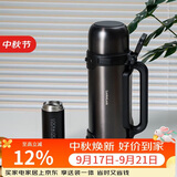 乐扣乐扣（LOCK&LOCK）保温壶户外旅行家庭保温套装黑色(手提广口壶1.8L+保温杯200ml)
