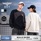 BOY LONDON【秋日极简】春季男女款提花潮牌圆领宽松卫衣N03029 黑色N03029 S 版型偏大建议拍小一码