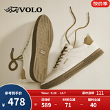 VOLO犀牛男鞋运动休闲皮鞋男士时尚百搭小白鞋软底板鞋 白黄 38