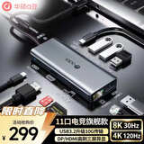 华硕（ASUS）a豆旗舰款Type-C扩展坞USB分线器10G千兆网卡HDMI转换器USB扩展器SD/TF读卡器PD100W拓展坞HC112