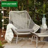 户外桌椅阳台藤椅沙发组合小茶几三件套庭院休闲藤编室外露台家具 单人椅
