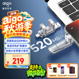 爱国者（aigo）128GB 固态U盘 双接口手机电脑两用U盘 Type-C/USB3.2 读速高达520MB/s U393 大容量高速优盘
