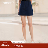 茵曼（INMAN）时尚女装短半身裙显瘦中高腰排扣2026夏季新款显瘦牛仔裙 深牛仔蓝 S