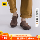 卡特（CAT）春夏舒适休闲皮鞋乐福鞋轻薄牛皮轻便透气干爽船鞋通勤一脚蹬男鞋 棕色 44