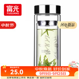 富光双层玻璃杯 高硼硅玻璃泡茶杯子 茶水分离杯 带茶隔商务水杯男士
