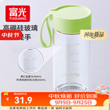 富光玻璃杯高硼硅玻璃水杯子女生便携牛奶咖啡刻度高颜值茶杯480ml